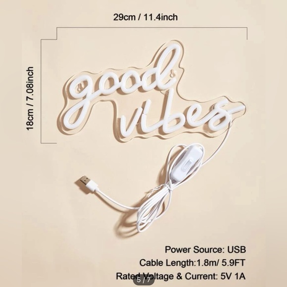 Good Vibes Floral Wall Decor- Neon Light Home Decor - Picture 11 of 13